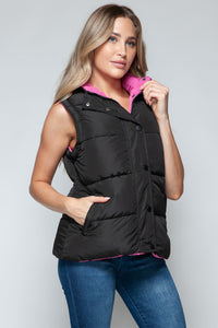 Snobbish Snap and Zip Closure Hooded Vest - Brittney MADE