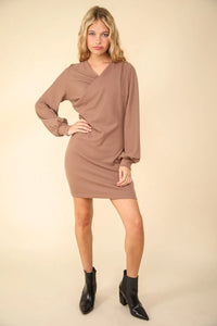 VERY J Ruched Detail Bodycon Mini Dress - Brittney MADE