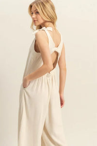 HYFVE Cutout Back Knotted Strap Wide Leg Jumpsuit - Brittney MADE