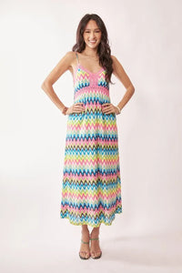 Davi & Dani Multi Color Crochet Lace Midi Dress - Brittney MADE