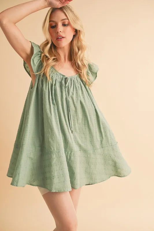 Aemi+Co Ruffled Cap Sleeve Cotton Tunic Mini Dress - Brittney MADE