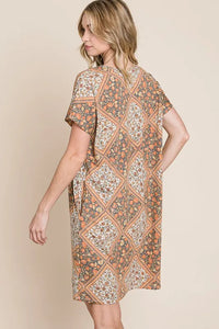BOMBOM Multicolored Leaves Jacquard Dress - Brittney MADE