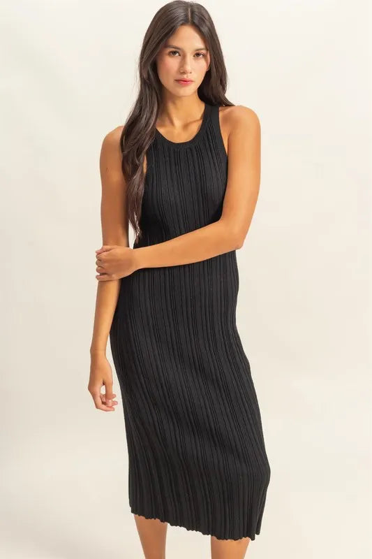 HYFVE Round Neck Bodycon Ribbed Knit Dress - Brittney MADE