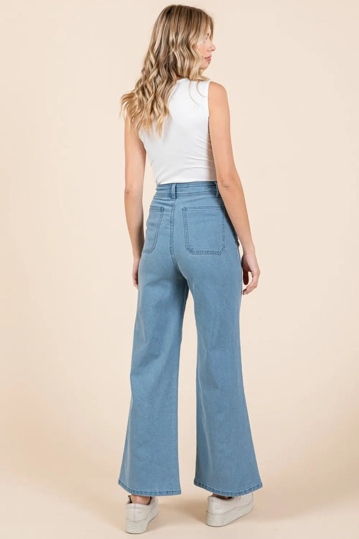 Mittoshop High Waist Wide Leg Jeans - Brittney MADE