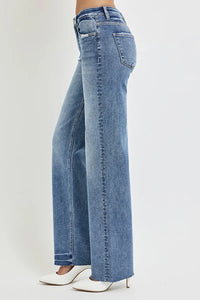 RISEN Full Size High Rise Straight Leg Jeans with Pockets - Brittney MADE