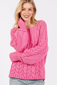 SAGE + FIG Cable-Knit Long Sleeve Sweater - Brittney MADE