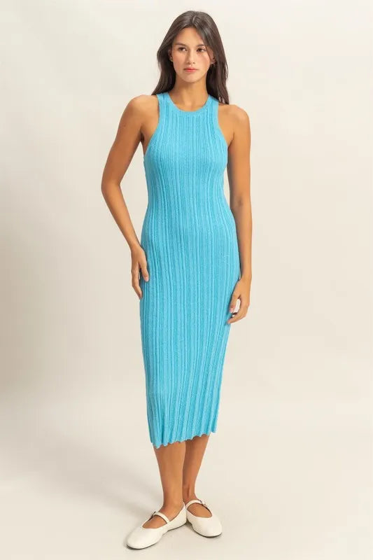 HYFVE Round Neck Bodycon Ribbed Knit Dress - Brittney MADE