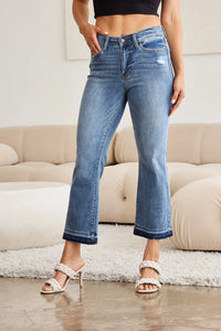 Judy Blue Full Size Release Hem Cropped Bootcut Jeans - Brittney MADE