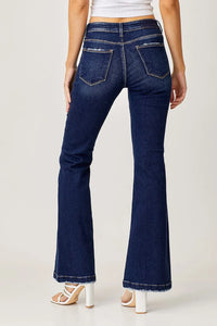 RISEN Full Size Low Rise Flare Jeans - Brittney MADE