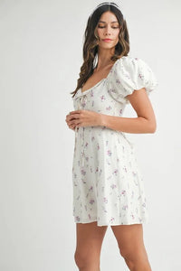 MABLE Floral Print Puff Sleeve Mini Dress - Brittney MADE