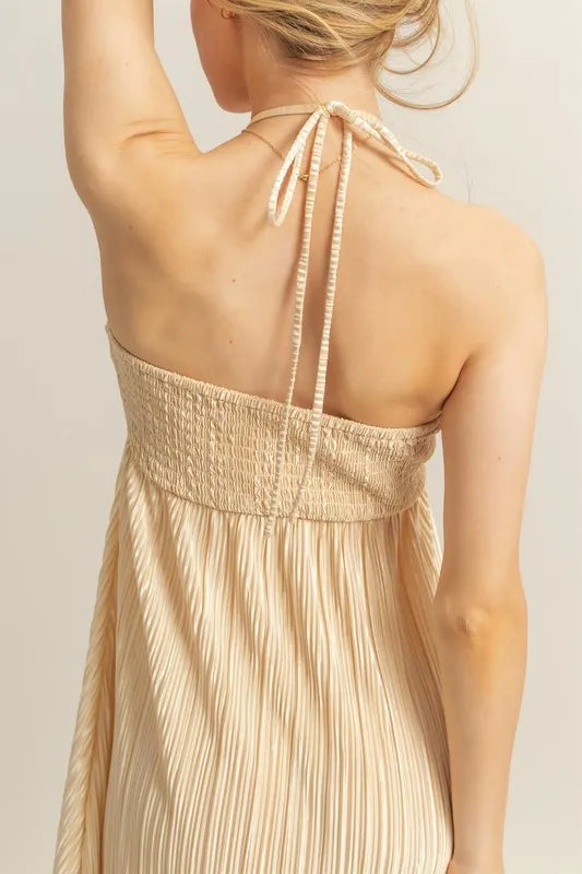 HYFVE Knotted Detail Halter Neck Flowy Maxi Dress - Brittney MADE