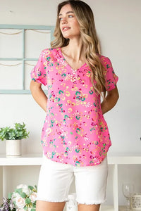 Heimish Full Size Animal print V-Neck Short Sleeve T-Shirt Plus Size - Brittney MADE