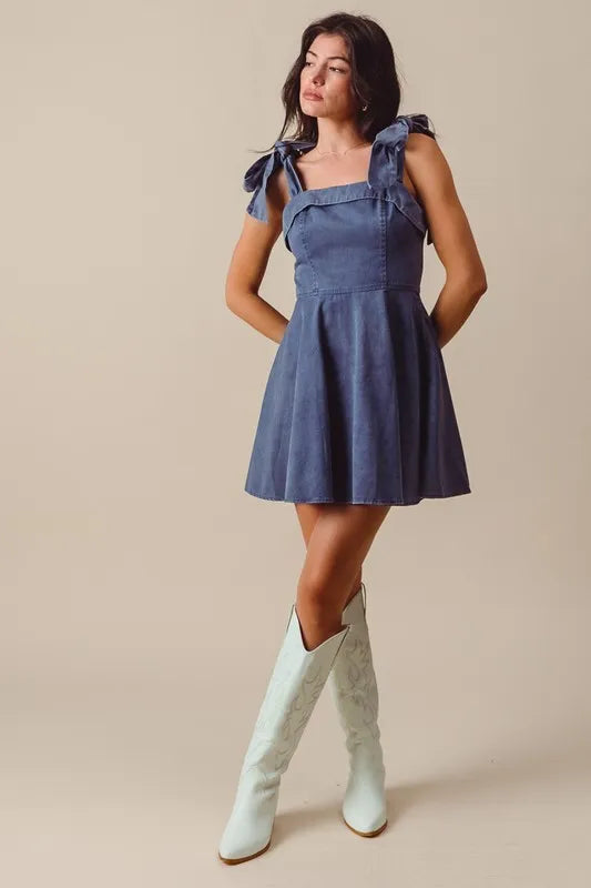 SO ME Fit and Flare Washed Gameday Dress - Brittney MADE