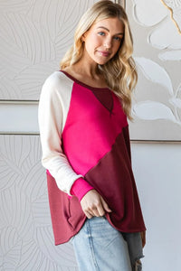 HOPELY Color Block Long Sleeve T-Shirt - Brittney MADE