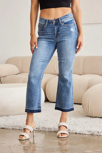 Judy Blue Full Size Release Hem Cropped Bootcut Jeans - Brittney MADE