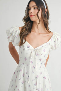 MABLE Floral Print Puff Sleeve Mini Dress - Brittney MADE