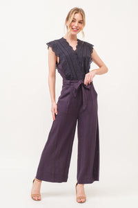 And The Why Laced Surplice Tie Waist Jumpsuit - Brittney MADE