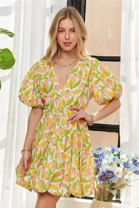 ADORA Puff Sleeve Floral Dress - Brittney MADE