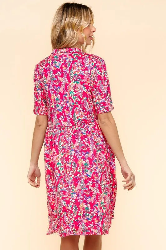 Haptics Johnny Collar Babydoll Dress with Side Pockets - Brittney MADE