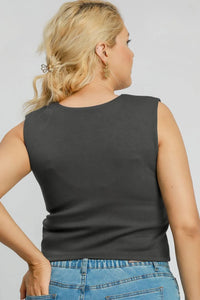 Umgee Full Size Scoop Neck Cropped Tank Plus Size - Brittney MADE