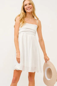 And The Why Ruched Front Smocked Back Babydoll Mini Dress - Brittney MADE