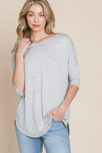 BOMBOM Round Neck Half Sleeve T-Shirt - Brittney MADE