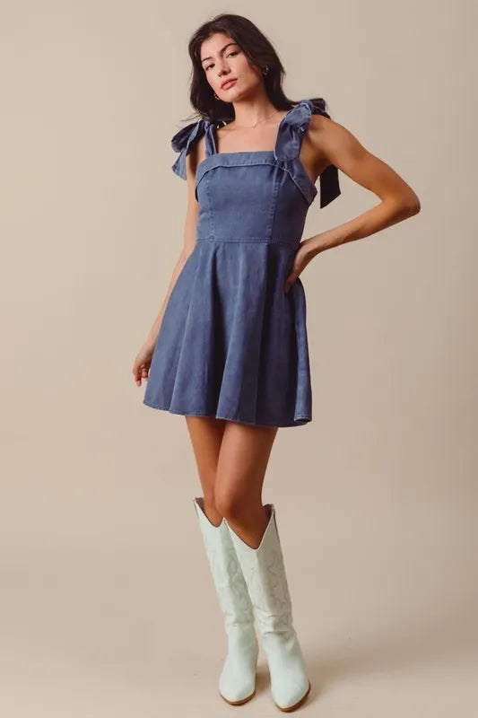 SO ME Fit and Flare Washed Gameday Dress - Brittney MADE