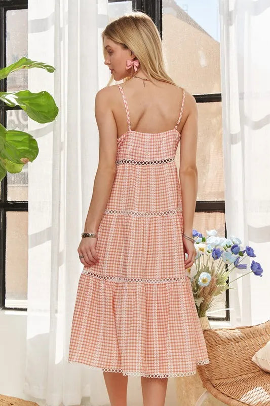ADORA Gingham Detail Washed Dress - Brittney MADE