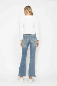 Judy Blue Full Size Tummy Control Back Embroidered Pocketed Bootcut Jeans Plus Size - Brittney MADE