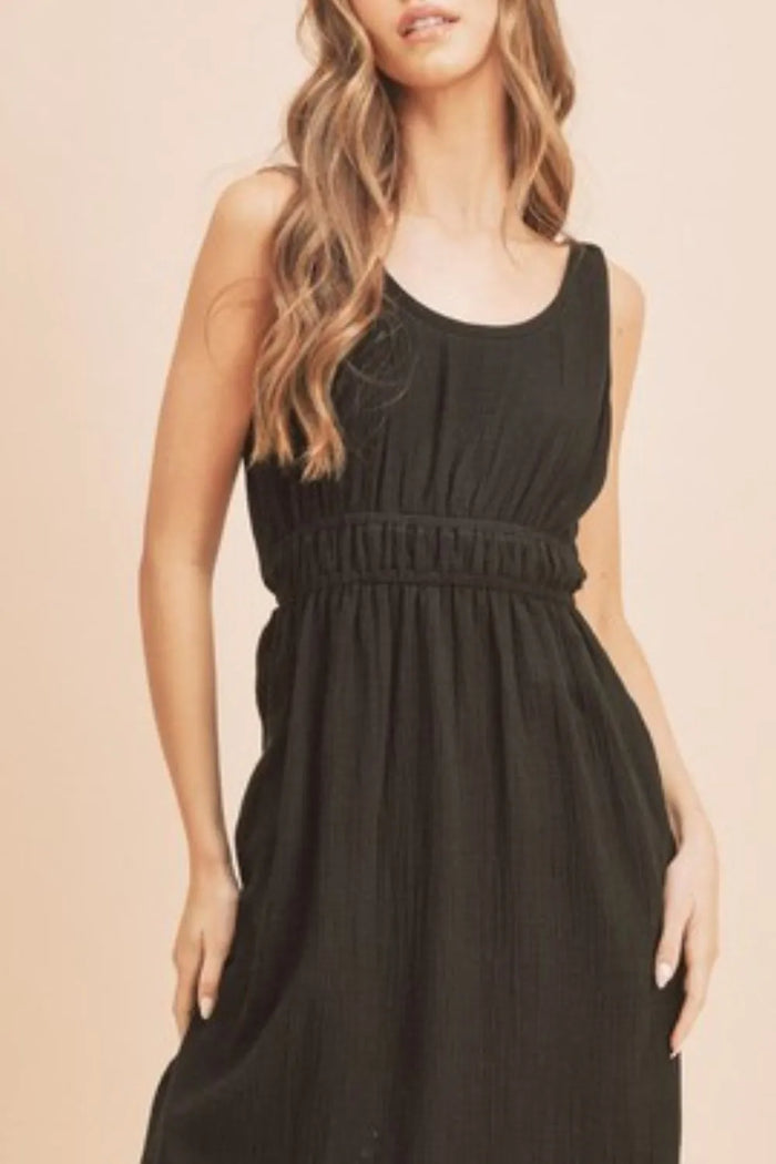 Aemi + Co Side Slit Round Neck Sleeveless Tank Dress - Brittney MADE