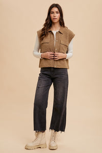 Annie Wear Puzzle Quilted Snap Down Vest Coat - Brittney MADE