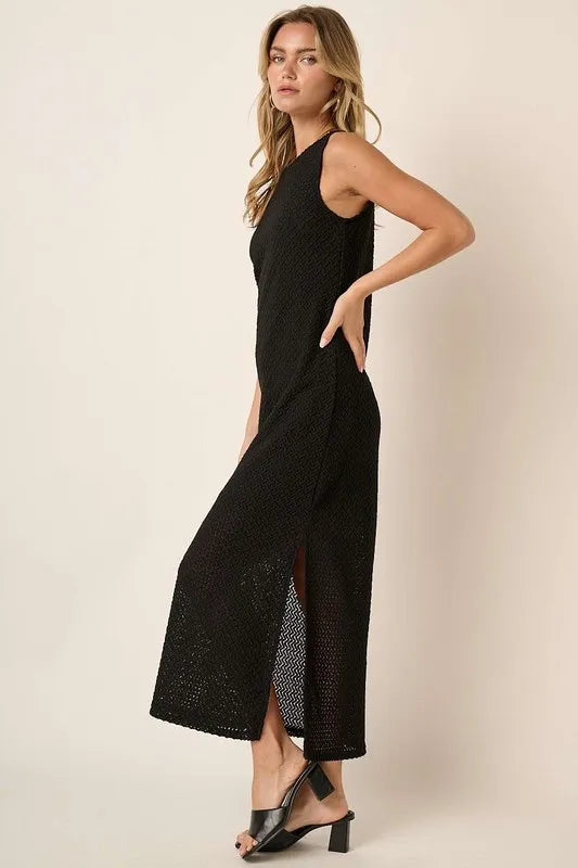 Mittoshop Side Slit Round Neck Sleeveless Dress - Brittney MADE