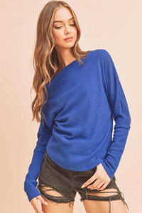 Aemi + Co One Shoulder Long Sleeve Knit Top - Brittney MADE