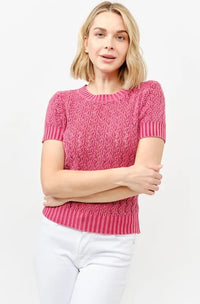 And The Why Washed Short Sleeve Light Weight Sweater - Brittney MADE