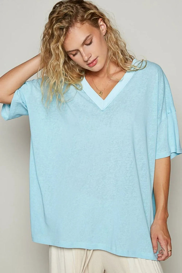 POL V-Neck Half Sleeve T-Shirt - Brittney MADE