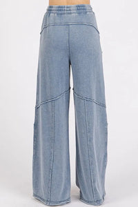 Mittoshop Asymmetric Seam Mineral Wash Elastic Waist Pants - Brittney MADE