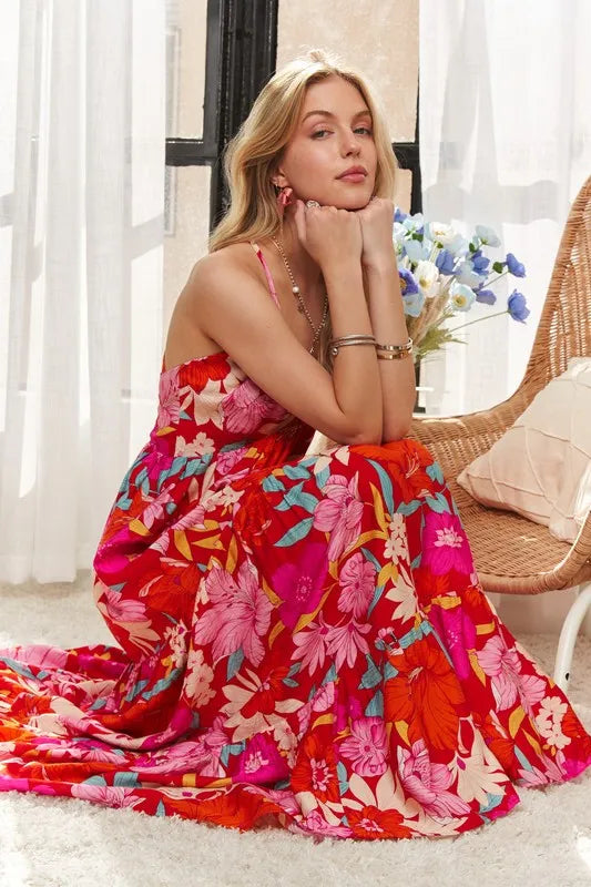 ADORA Floral Tiered Maxi Cami Dress - Brittney MADE