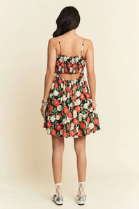 Davi & Dani Floral Scalloped Cutout Back Mini Dress - Brittney MADE