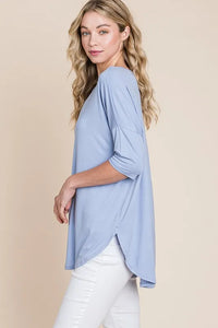 BOMBOM Round Neck Half Sleeve T-Shirt - Brittney MADE