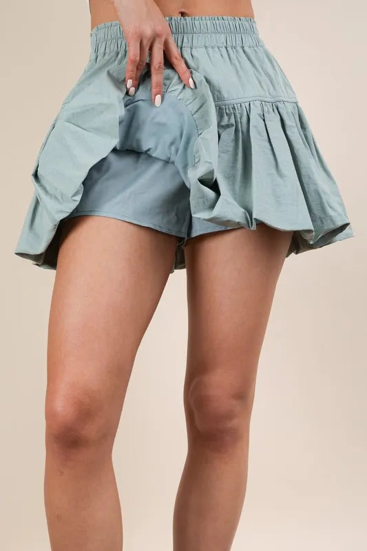 VERY J Bubble Mini Skirt with Inner Shorts - Brittney MADE