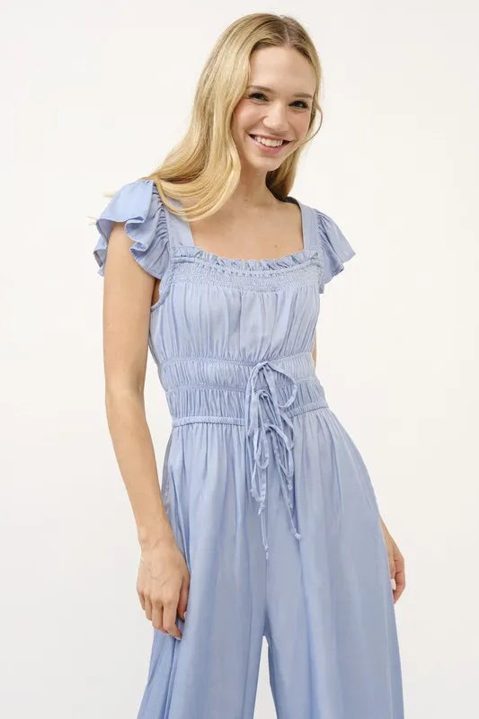 And The Why Ruched Multi Strings Jumpsuit - Brittney MADE