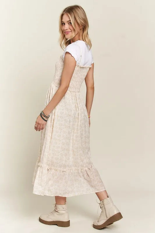 ADORA Smocked Floral Ruffled Hem Cami Dress - Brittney MADE