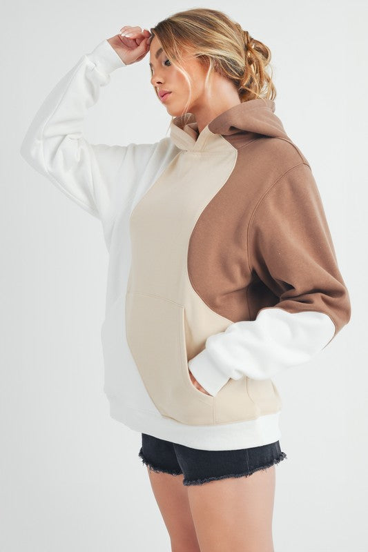 Aemi + Co Color Block Hoodie with Kangaroo Pocket - Brittney MADE