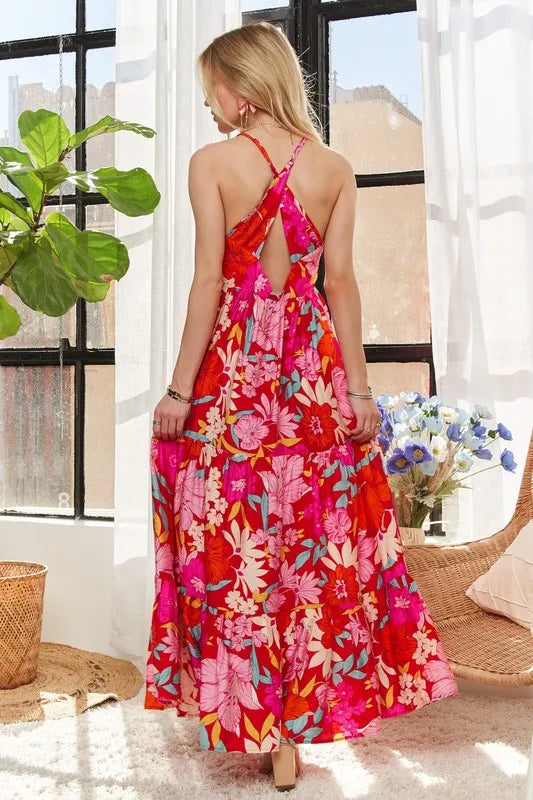 ADORA Floral Tiered Maxi Cami Dress - Brittney MADE