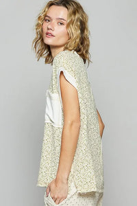 POL Floral V-Neck Short Sleeve T-Shirt - Brittney MADE