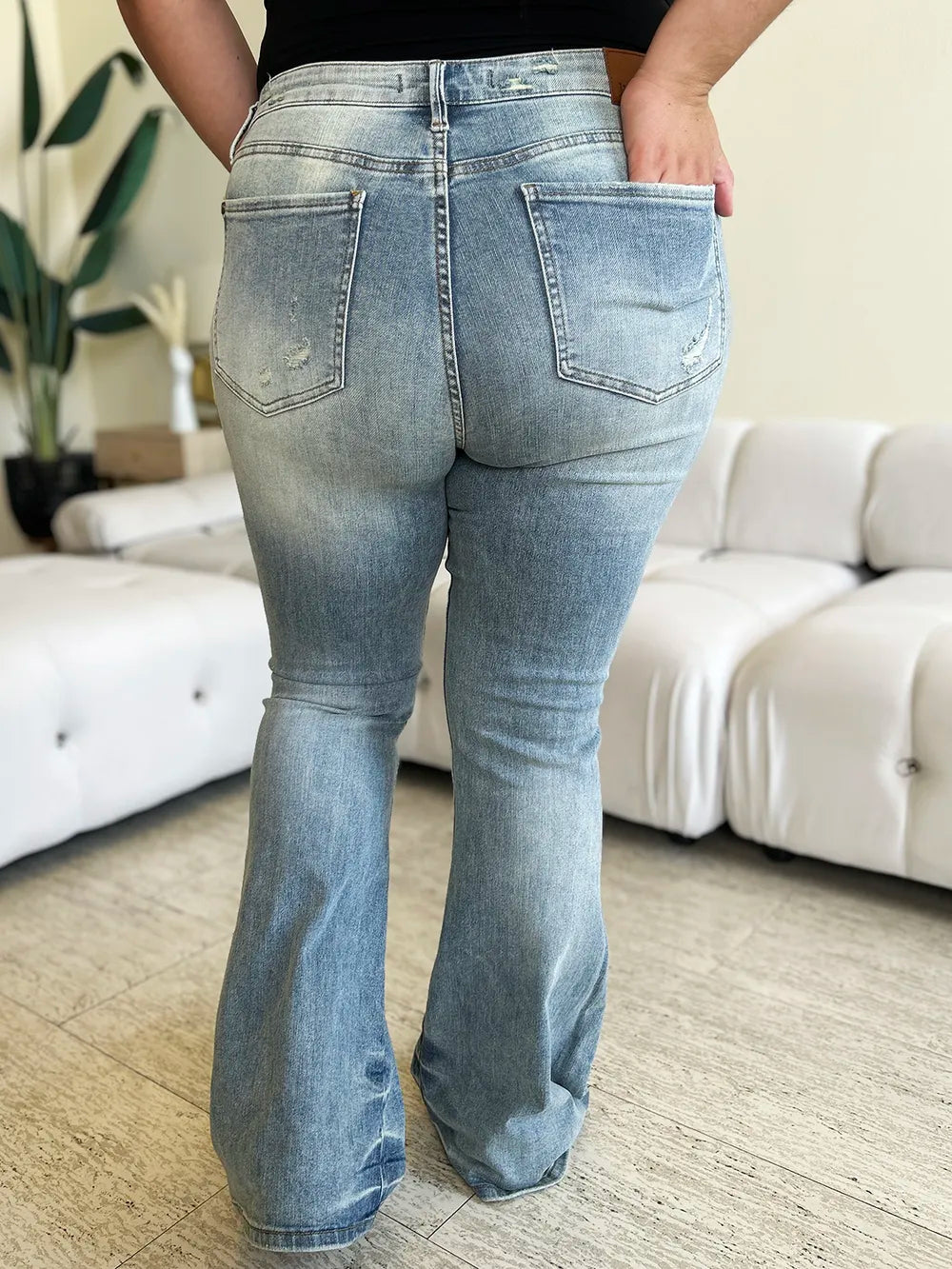 Judy Blue Full Size Mid Rise Flare Jeans - Brittney MADE