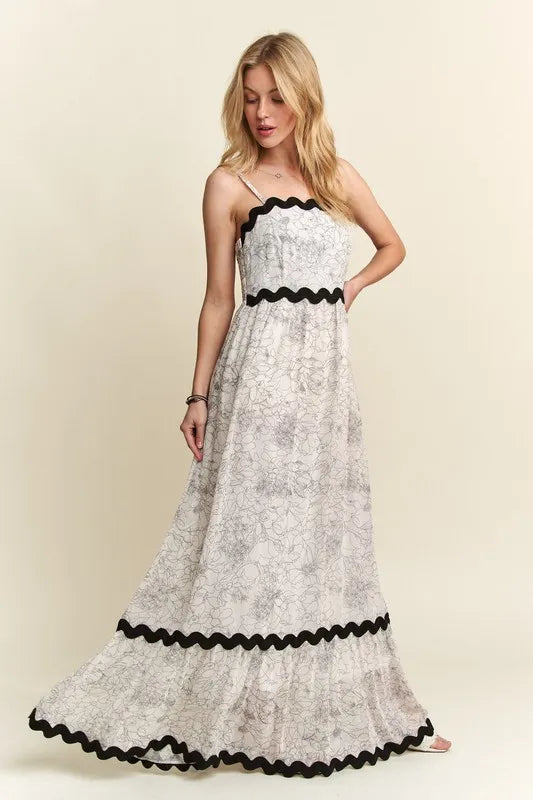 ADORA Floral Adjustable Strap Maxi Cami Dress - Brittney MADE