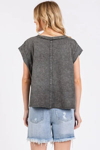 Mittoshop Round Neck Cap Sleeve T-Shirt - Brittney MADE