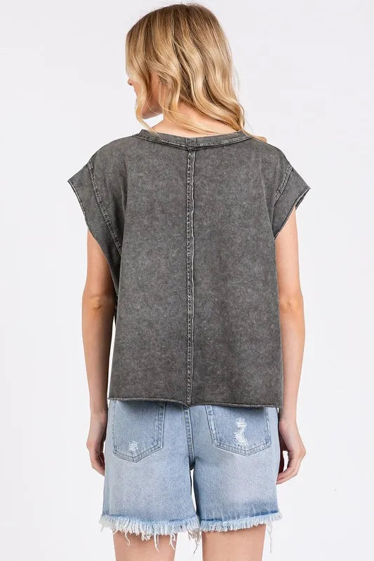Mittoshop Round Neck Cap Sleeve T-Shirt - Brittney MADE
