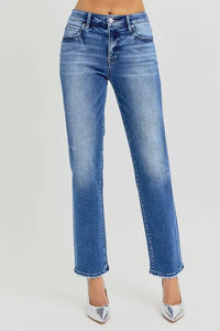 RISEN Mid Rise Ankle Tapered Jeans - Brittney MADE